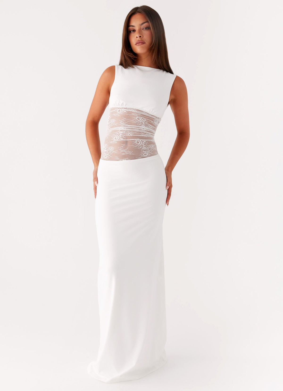 Medina Lace Maxi Dress - White