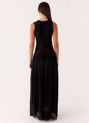 Off Grid Crochet Maxi Dress - Black