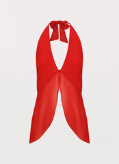 At Last Halterneck Top - Rouge Red