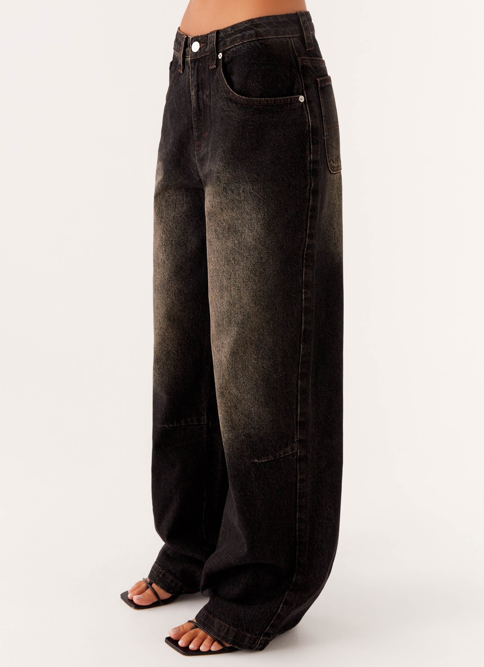 Pera Baggy Denim Jeans - Brown Wash