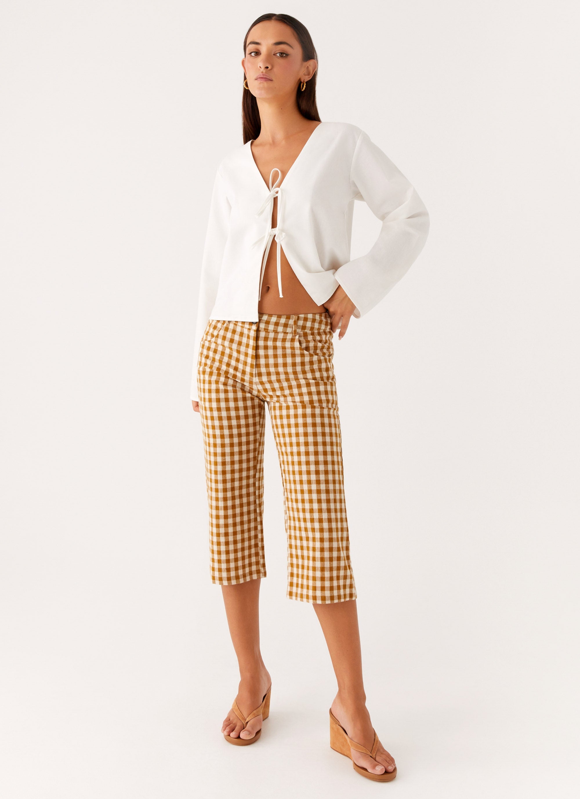 Radley Capri Pants - Brown Gingham