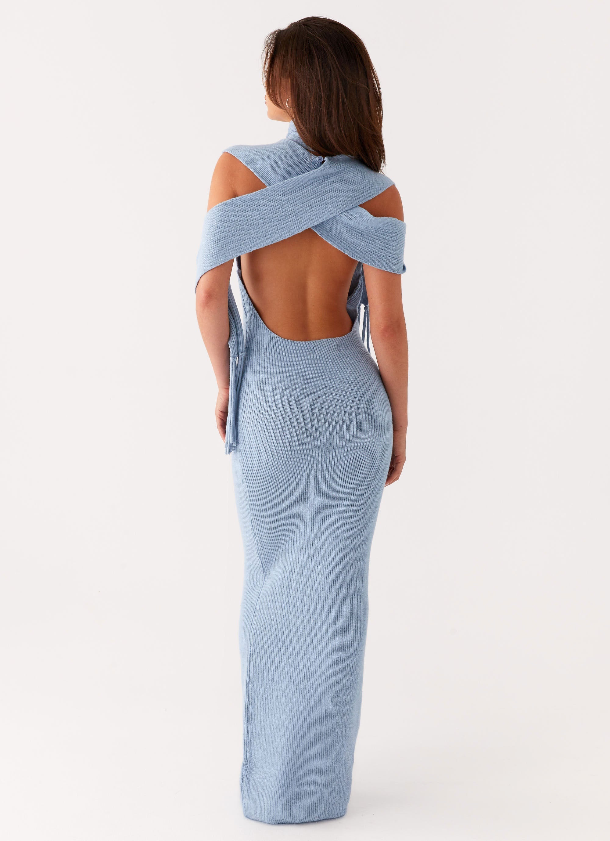Raine Knit Maxi Dress - Blue