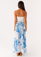 Rebecca Maxi Dress - Blue Floral Print