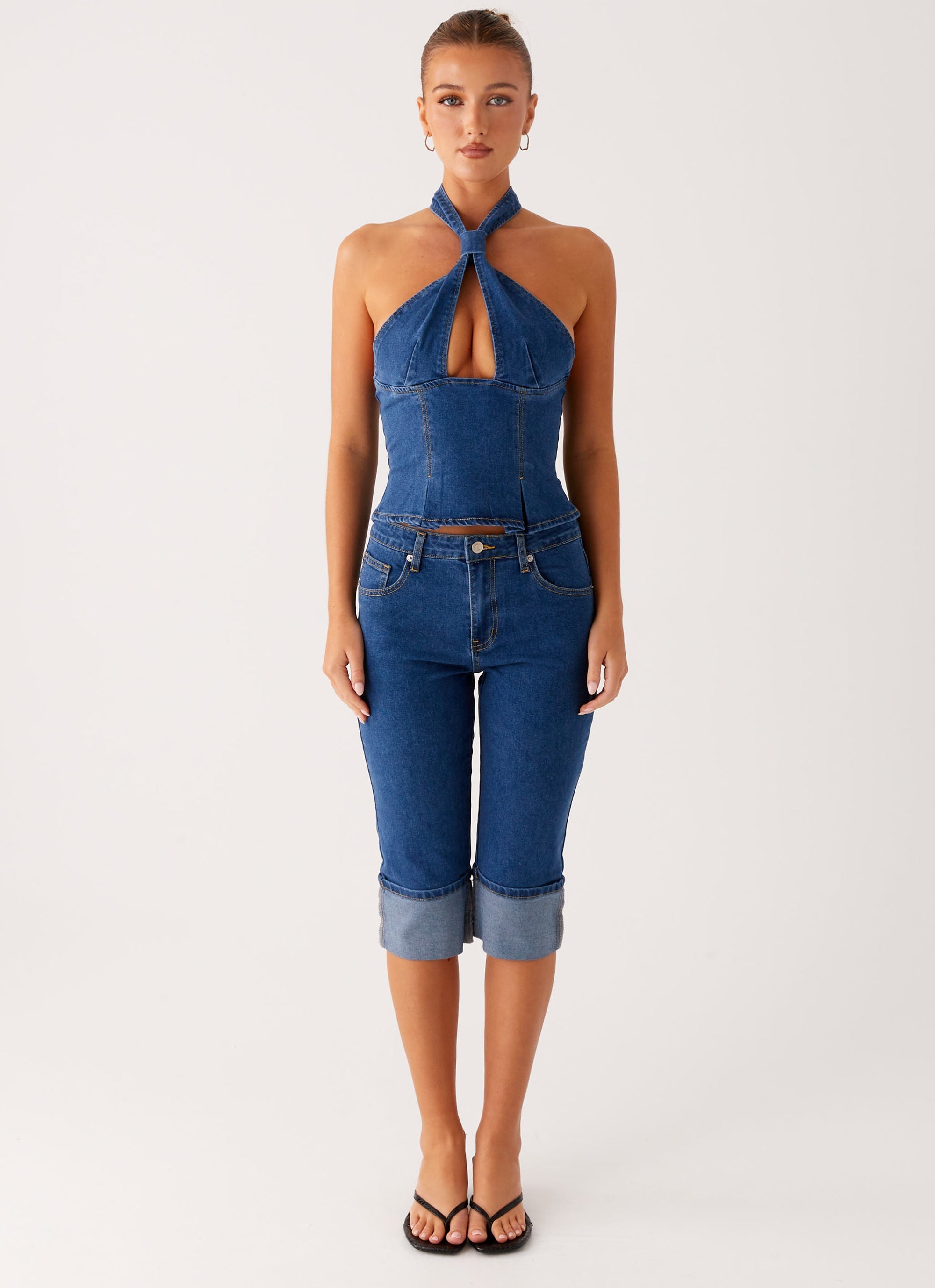 Saylor Denim Capri Jeans - Indigo