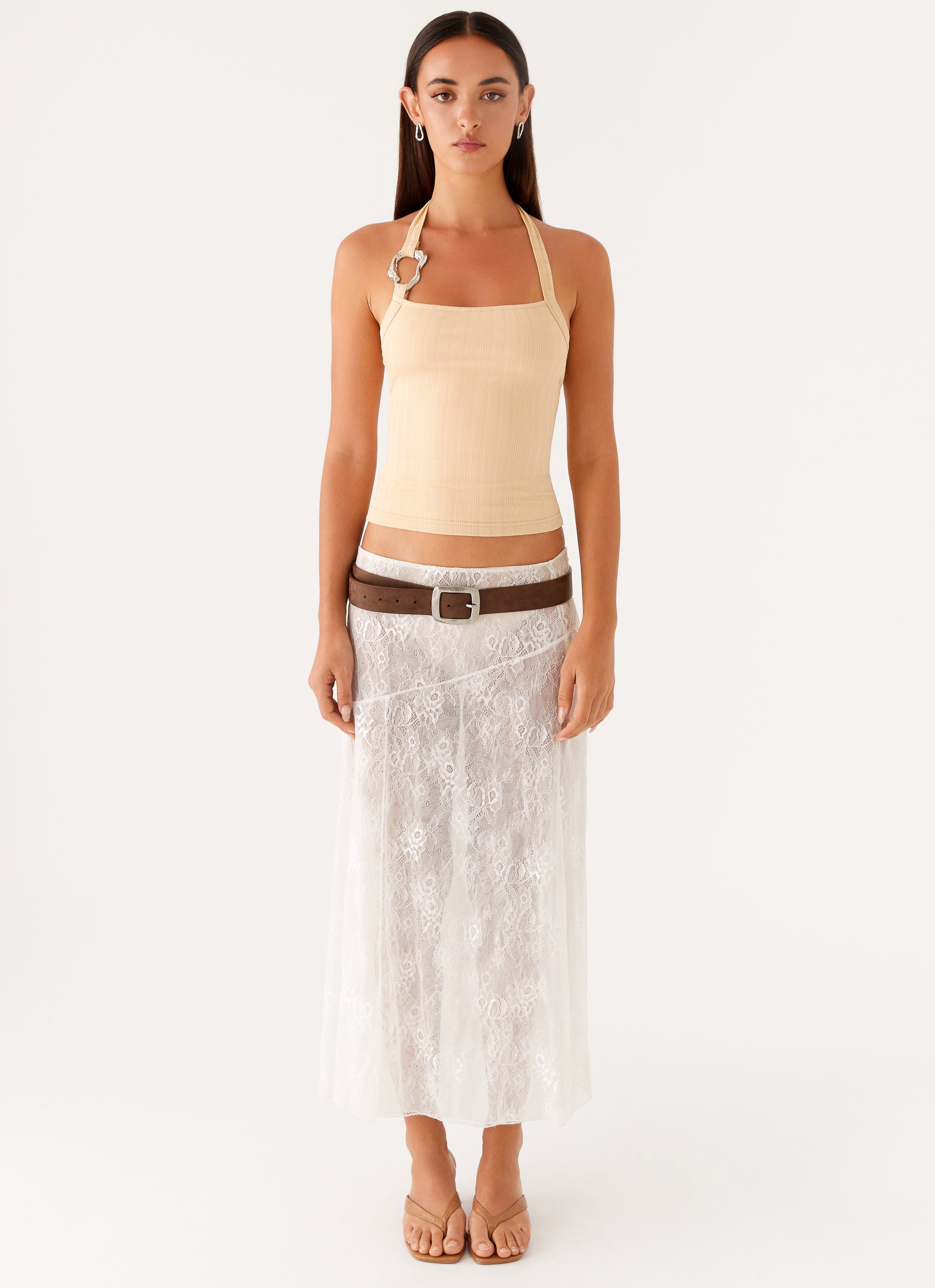 Selene Halter Top - Tan