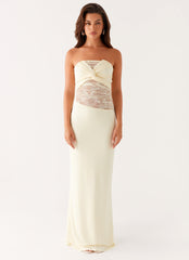 Sweet Energy Strapless Maxi Dress - Yellow