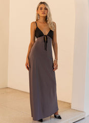 Flora Satin Maxi Dress - Steel Me Away